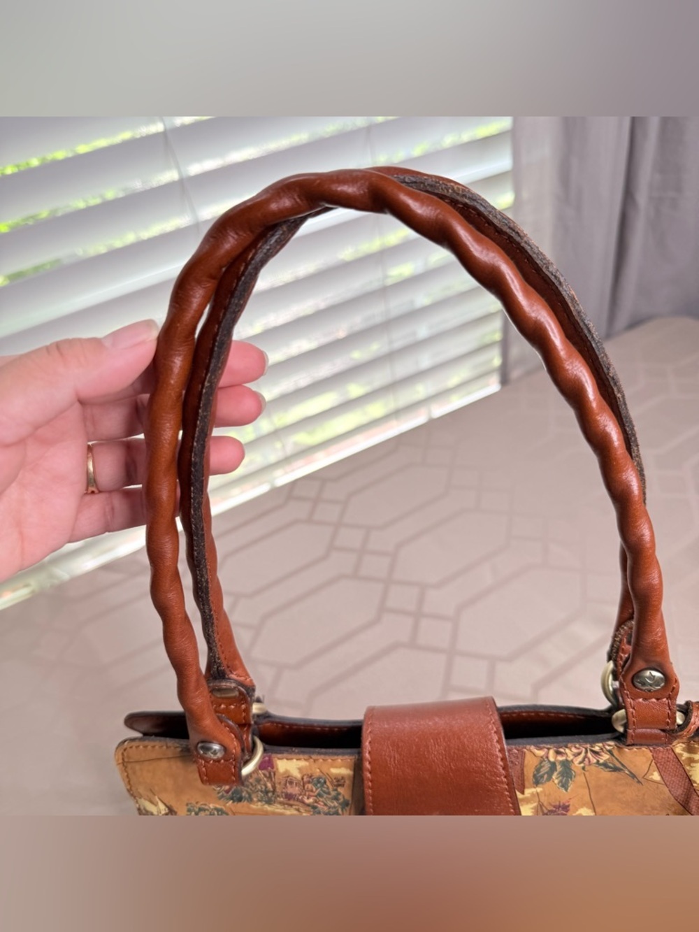 Patricia Nash My European Trip RIENZO Leather Satchel Bag - Picture 5 of 12
